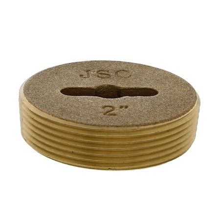 Jones Stephens 2in Slotted Brass Cleanout Plug with 5/16in Tapped Hole P58201